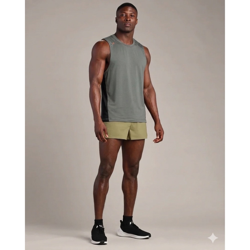 Rhone Tank Top Mens L Two-Tone Muscle Tee Activewear Gym Workout Active Outdoor